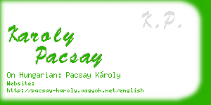 karoly pacsay business card